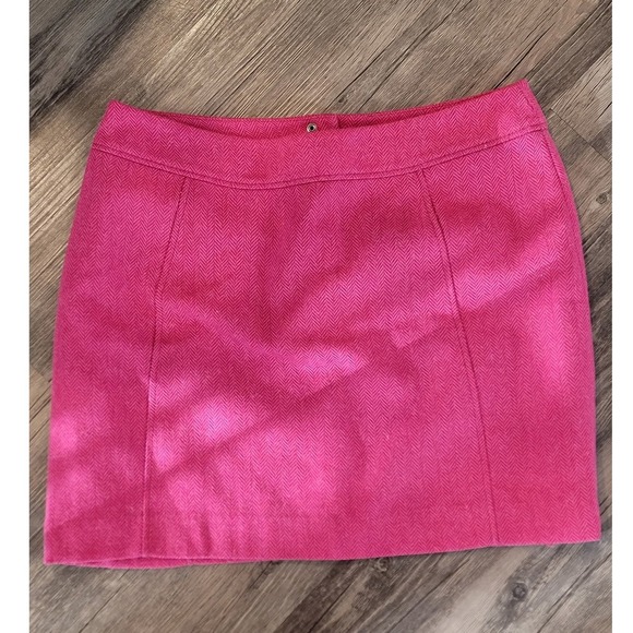H&M Dresses & Skirts - H&M Pink Herringbone Wool Blend Mini Skirt Size 12 A-Line